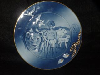 Bing & Grondahl Peace On Earth The Lion And The Lamb 1988 Wall Plaque Porcelain