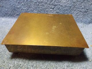 Solid Brass Trinket Box,  4 " X 5 " X 1/1/2 ",  4 Feet,  Cond. ,  Hinged Lid.