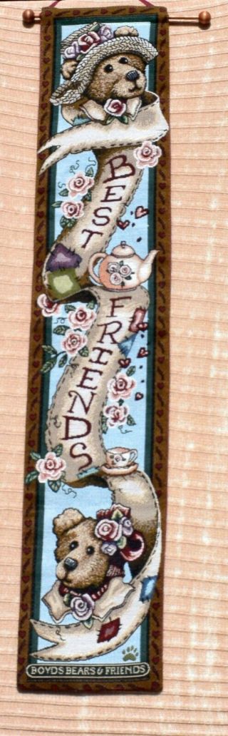 Boyds Bears - " Best Friends & Afternoon Tea " Bell Pull Tapestry (wall Hanging)