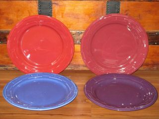 Longaberger Dinner Plates - Woven Traditions - Set Of 4 Assorted Colors