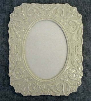 Lenox Picture Frame Ceramic Ivory Wedding Fancy Oval 5x7