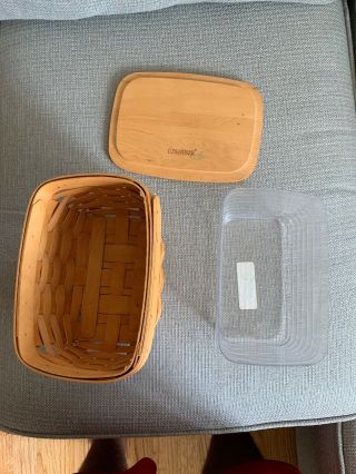 Longaberger Recipe Basket With Lid And Liner