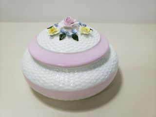 Vintage Aynsley Covered Trinket Box Chantilly Fine Bone China Made In England