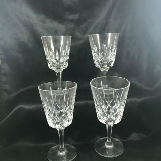Set Of 4 Gorham King Edward Crystal Wine Glasses Goblets 6”