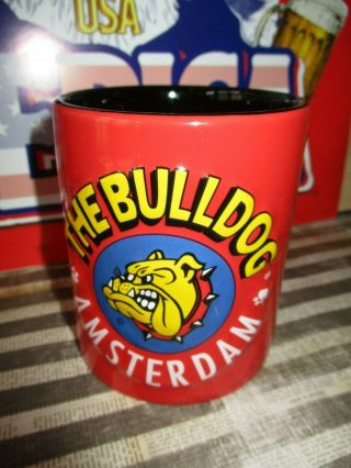 The Bulldog Amsterdam Vintage Ceramic Coffee Mug Red Cartoon Puppy Dog 3d Art