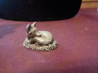 Vintage 1981 Adorable Pewter Miniture By Jane Lunger Franklin - The Fox