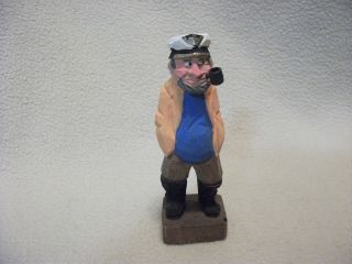 Nautical Hand Carved Wooden Sailor - Ship Captain Figurine