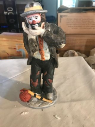 Collectible Emmett Kelly Jr Clown Figurine “ 9890e By Flambro