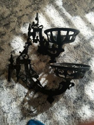 Vintage Wall Cast Iron Candle Holders