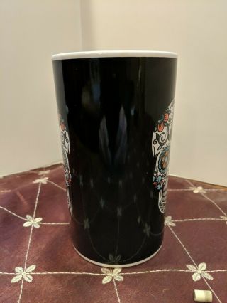 Sugar Skull Day of the Dead B&W Tall Large Coffee Tea Mug Cup 2