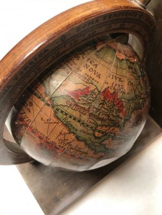 Vintage Turning Globe Book Ends 1960’s Olde World Globe Quality Made in Italy 5