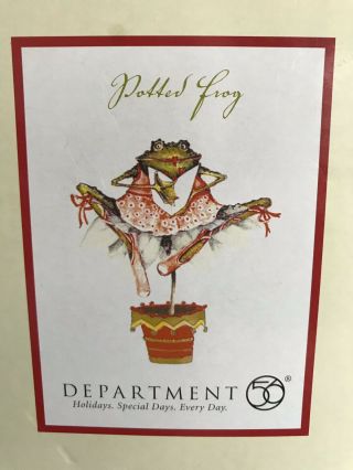 Retired 2004 Dept 56 Patience Brewster Christmas Krinkles Potted Frog
