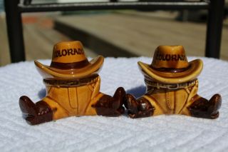 Vintage Anthropomorphic Cowboy Hat And Pants Salt And Pepper Shakers