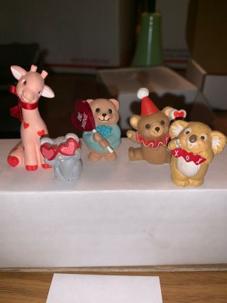 Valentines,  Hearts,  Giraffe,  Koala.  Hallmark Merry Miniatures 5.  Vintage.  (h3)