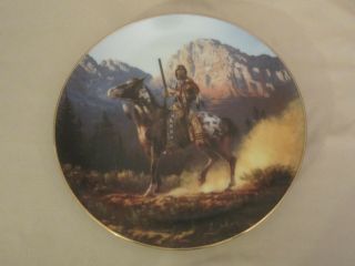 Top Gun Collector Plate Mystic Warriors Indian Chuck Ren Native American