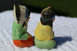 Vintage Sitting Indian Couple Salt and Pepper Shakers - Japan 4