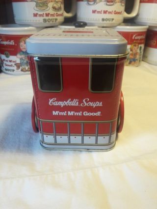 Campbell ' s soup mugs with Tin collectable train set of 9 mugs 1993 & 1997 3