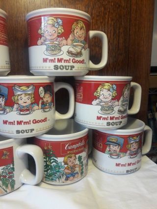 Campbell ' s soup mugs with Tin collectable train set of 9 mugs 1993 & 1997 5