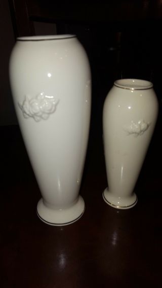 Small Lenox Bud Vase Rose Ivory Gold Trim 2