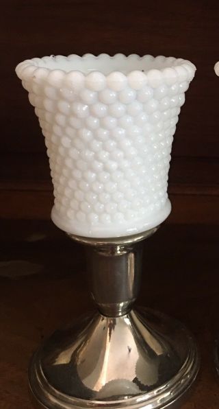 Hobnail milk glass votive candle holder 3
