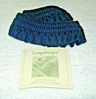 Longaberger Basket Fabric Accessories - Small - Garter - Indigo - Euc