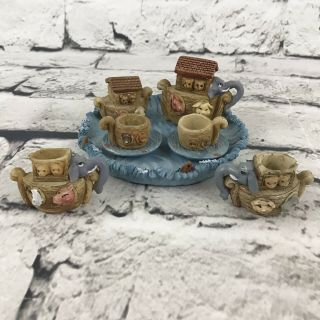 Noahs Ark Mini Resin Tea Set Miniature Doll House Size