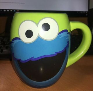 Sesame Street Cookie Monster Coffee Mug Tea Cup Green Blue Milk Cup
