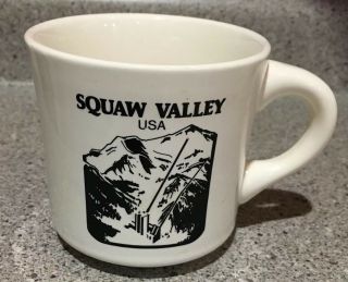 Vintage Squaw Valley Usa Black White Coffee Mug 8 Oz