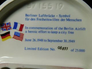 From A Recent Estate:Limited Edition 25,  000 Hummel Berlin Airlift TMK7 5