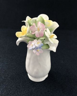 Royal Doulton Bone China Flowers In Vase Pastel Colors