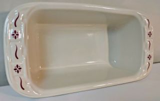 Longaberger Pottery Woven Traditions Red 12 X 5 X 4 Full Size Loaf Pan Usa