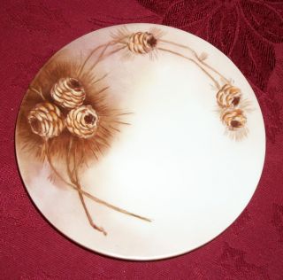 Limoges Handpainted Acorn Collectors Plate,  6 1/4 " D