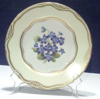 Woodmere China Plate " Flowers Of The First Lady " Raquel Jackson - Violet