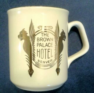 The Brown Palace Hotel Denver Mug W/ Logo In Gold.  Made In England