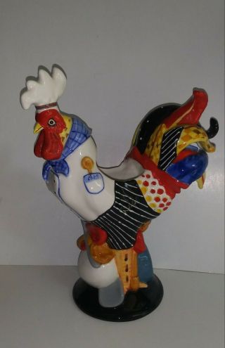 Poultry In Motion Rooster Chef Utensil Holder Baking And Eggs Westland Giftware