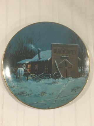Country Blacksmith 1990 Collector Plate By Lowell Davis 912/5000 Red Oak Sampler