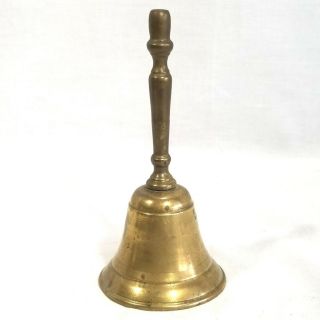 Brass Dinner Bell With Brass Handle 6.  5 "