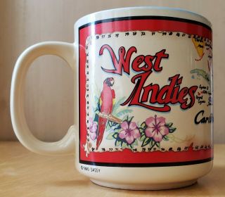 Vintage Carribean & Atlantic Ocean Map Coffee Tea Mug West Indies Islands Tropic