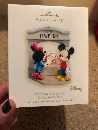 2008 Hallmark Ornament Mickey And Minnie Window Shopping