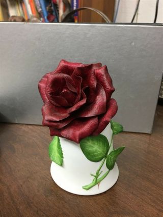 Royalty Rose By Jeane Holgate 5 - 1/2 " Bone China Bell Taiwan Red Rose