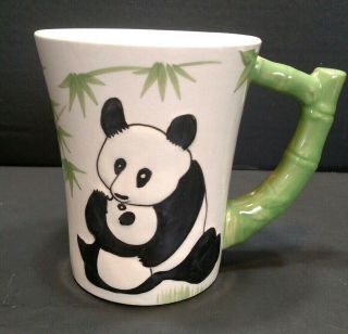 Panda Bears Bamboo Raised 3d Panda Pier 1 Imports Coffee Mug Tea Cup 16 Oz T69