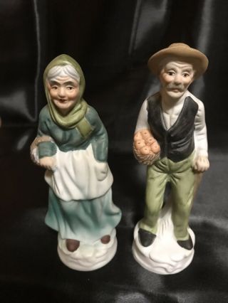 Figurines Porcelain Vintage Old Man & Woman