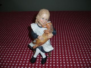 Candy Design Of Norway Young Girl With Dog Figurine
