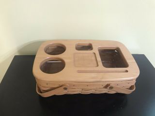 Longaberger Car Caddy With Wooden Lid And Protector