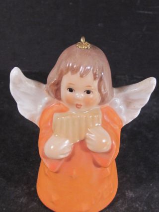 Goebel 1983 Annual Angel Bell Ornament Orange Reed Pipes