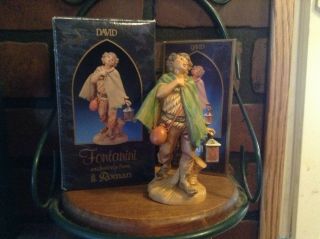 Roman Nativity Fontanini 5 In Series Iob David The Shepherd Boy With Light