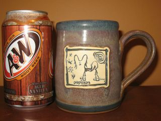 Papillon Dog Coffee Mug Cup Mccartney Hand Made Pottery Ceramic Signed Art Lg
