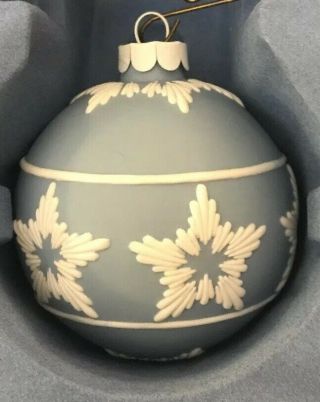 Wedgwood Blue White Snowflake Ornament Ball Winter Collectibles Decor