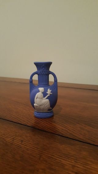 Jasperware Blue And White Vase 3 " - Germany