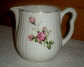 Vintage Primrose Pattern By Hall China Water Pitcher / Kitchen Pink Rose